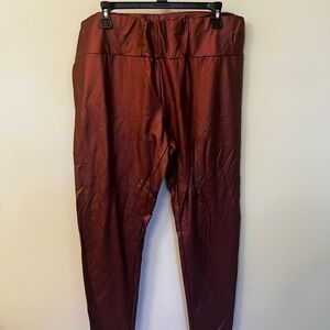 SHEIN Metallic Red Fleece Lined Leggings